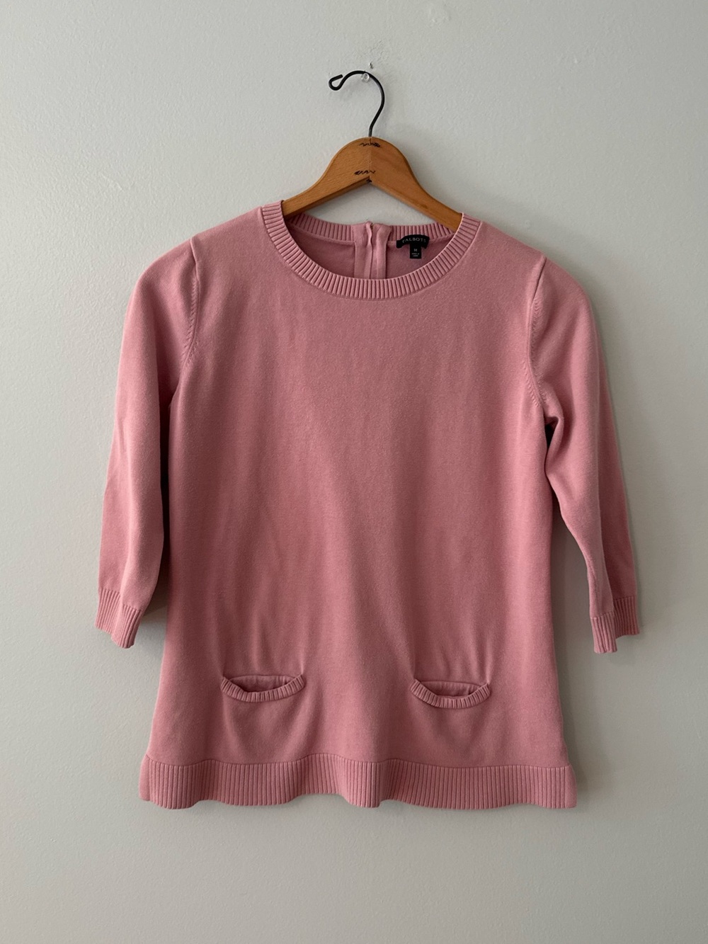 Talbots Crewneck Sweater with Front Pockets Women’s Dusty Pink Size Medium